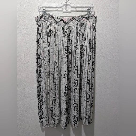 Laundry By Shelli Segal Snake Print Belted Midi Skirt Size Large - Picture 3 of 4